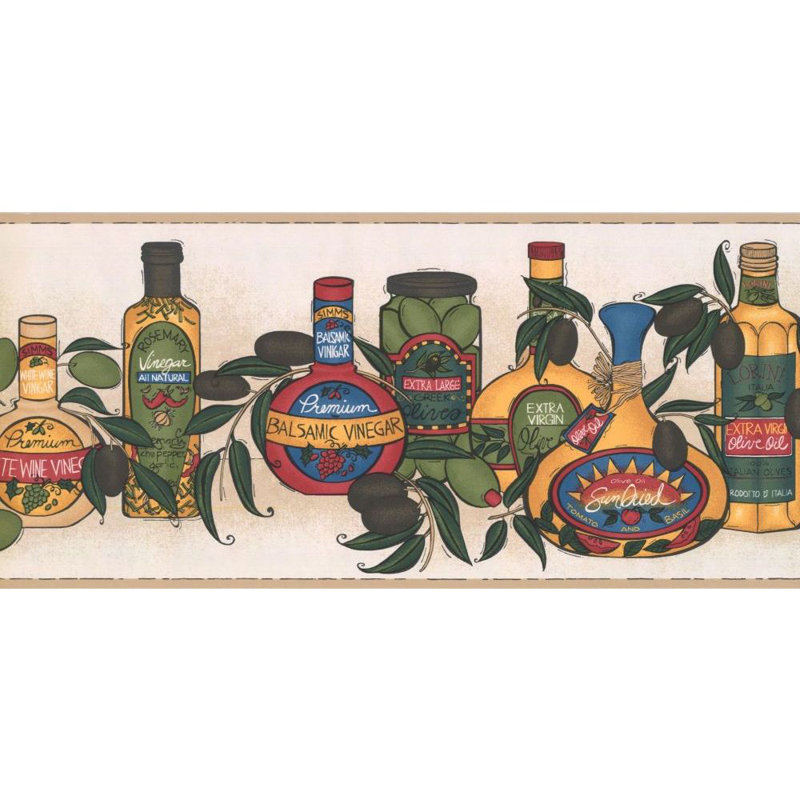 Bordure de papier peint L 15 pi x l 9 po Henrietta Kitchen, Crème