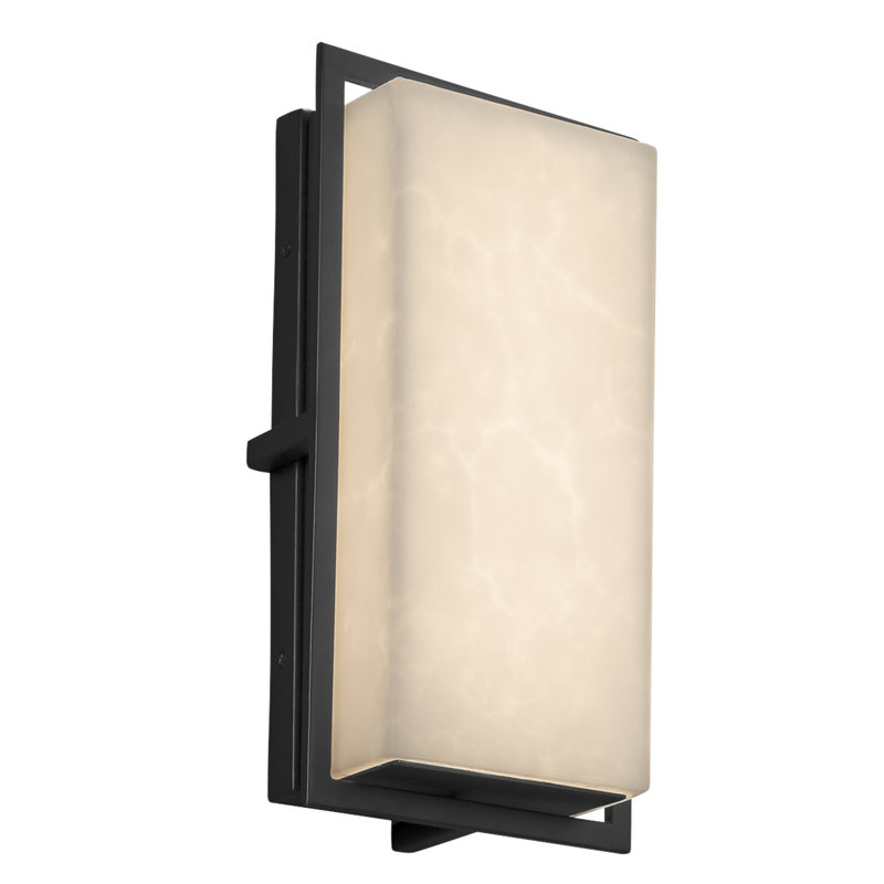 Plafonnier encastré d'extérieur Brey, H 12 po x l 6,5 po x P 3,5 po, Noir mat