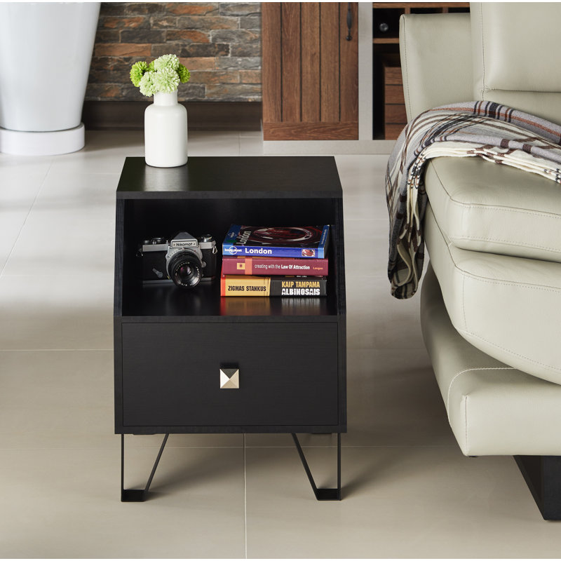 Merriwood End Table with Storage, Black