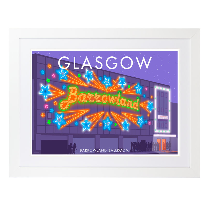 Glasgow Barrowland by Stephen Millership - Print, White, 33.5cm H x 43.5cm W x 2.2cm D