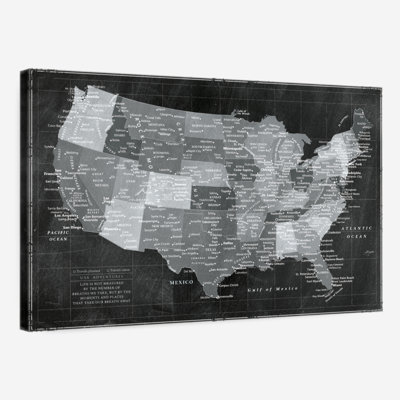 Personalized Monochromatic Push Pin USA Map