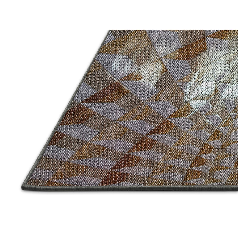 Tapis brun/gris clair à tisser électrique, Rectangle 7 pi x 10 pi
