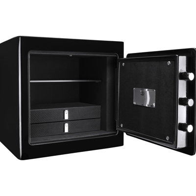 Coffre-fort 1,01 pi³ noir - pour chauffer et boîte d'accès non autorisé avec capteur de mouvement à DEL et intérieur