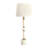 34.75" Marble Table Lamp With Oat Shade