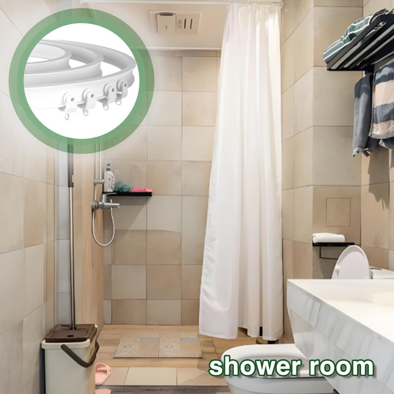 Rail de rideau flexible 10 pieds coupables et courbés pour remorque de voyage avec fenêtre en baie et rails de rideau de douche