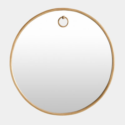 Exposed Round Framed Mirror