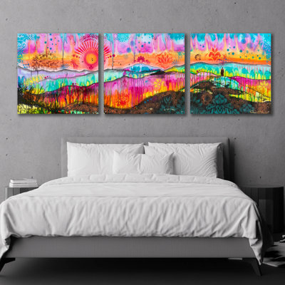 Epic Art 'The Wandering Monk' by Dean Russo, Acrylic Glass Wall Art, 3 Piece Set, ACR-31464-TRI