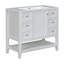 Ensemble de meuble-lavabo 36 po avec lavabo, une armoire et trois tiroirs, panneau en bois massif et panneau de fibres à densité moyenne, blanc-1299191582