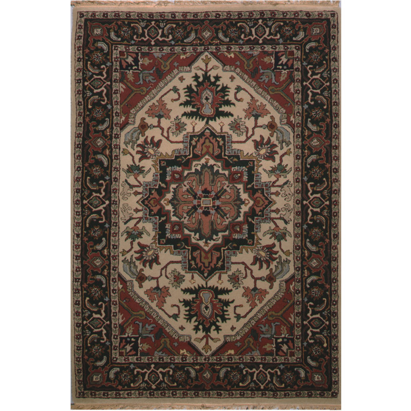     Dorset Heriz Geometric Handmade Wool Oriental Rug, Rectangle 2' x 3'