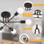  Black Sputnik 6-Light Semi Flush Mount