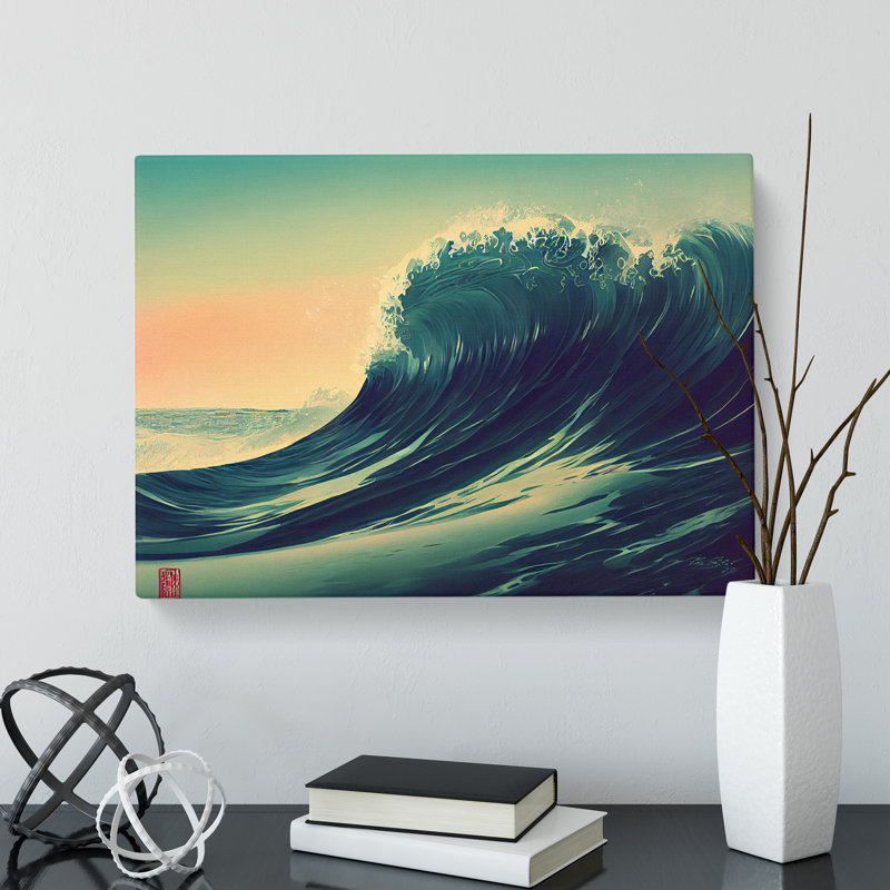 Traditional Japanese Wave Vol.4 - Wrapped Canvas, 35cm H x 50cm W x 3cm D