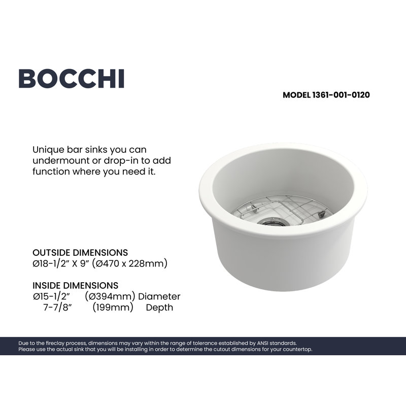 18.5'' L Kitchen Sink, Glossy White
