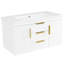 Meuble-lavabo 36 po, rangement mural flottant avec lavabo en résine, 2 tiroirs + 2 armoires, 2 planches-1813220274