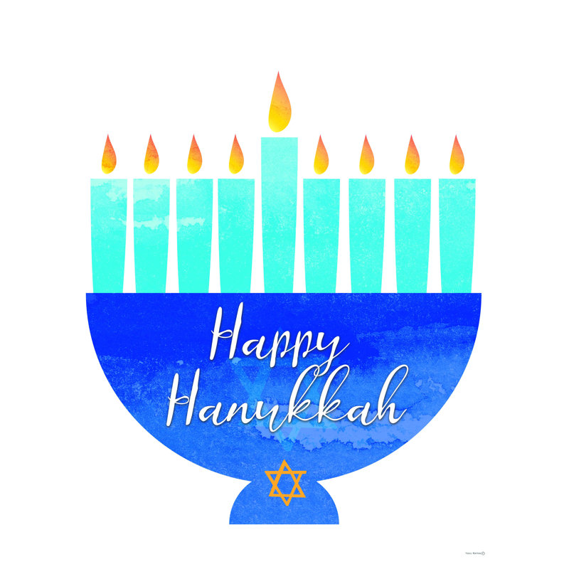 Heta Happy Hanukkah Menorah I - impression sur toile tendue, H 30 po x l 20 po