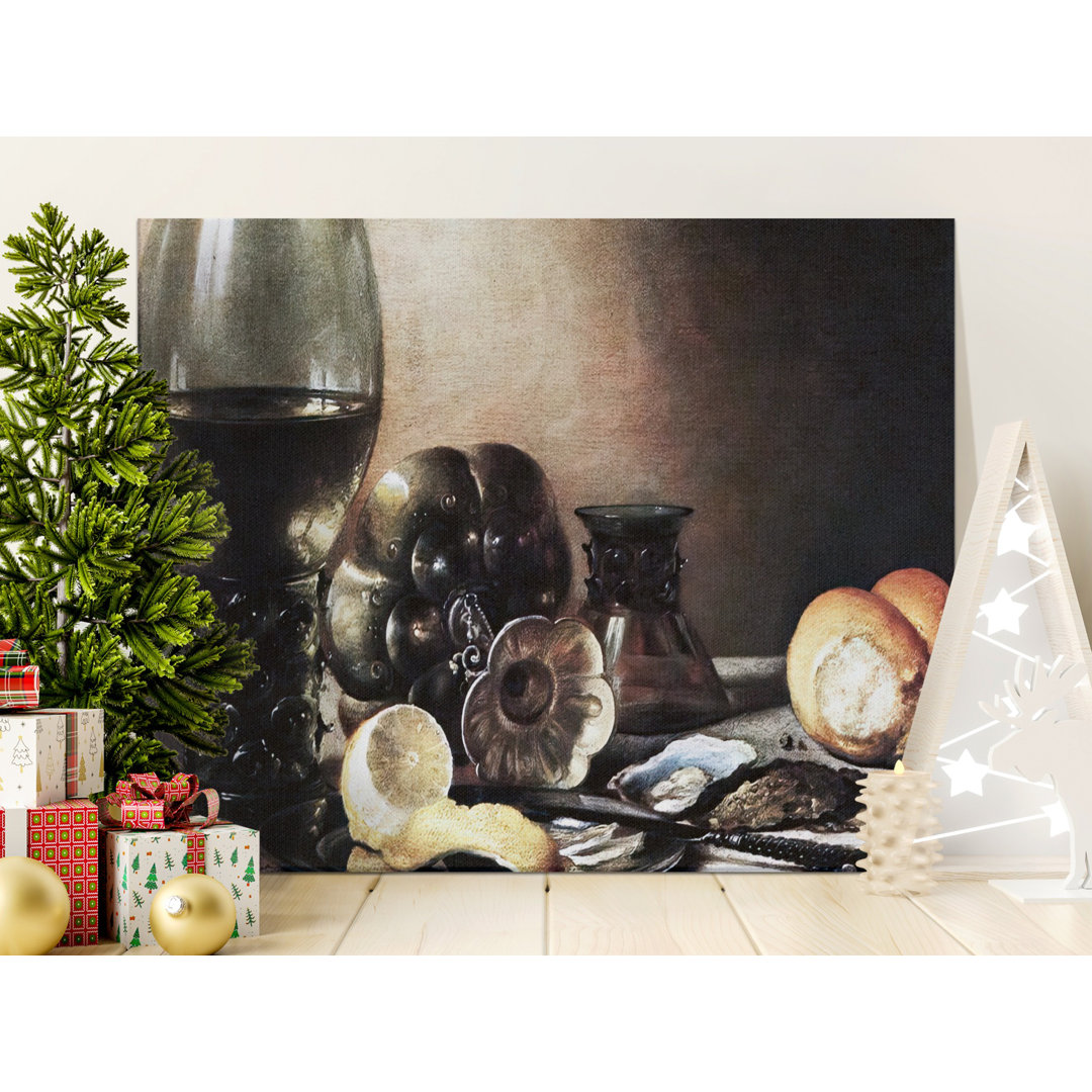 Still Life Canvas Wall Art, Fruit and Wine Painting, Gallery Wrapped Canvas Print, Ready to Hang, Archival Quality, Modern Home Decor
