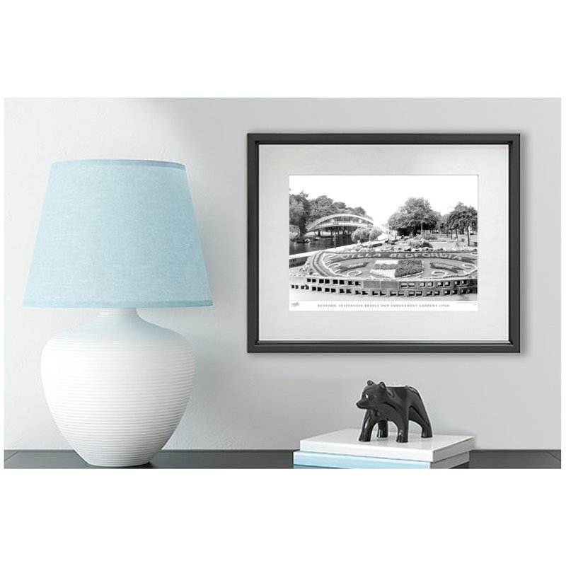 Bedford, Suspension Bridge And Embankment Gardens C1960 - Single Picture Frame Print, 60cm H X 80cm W x 2cm D