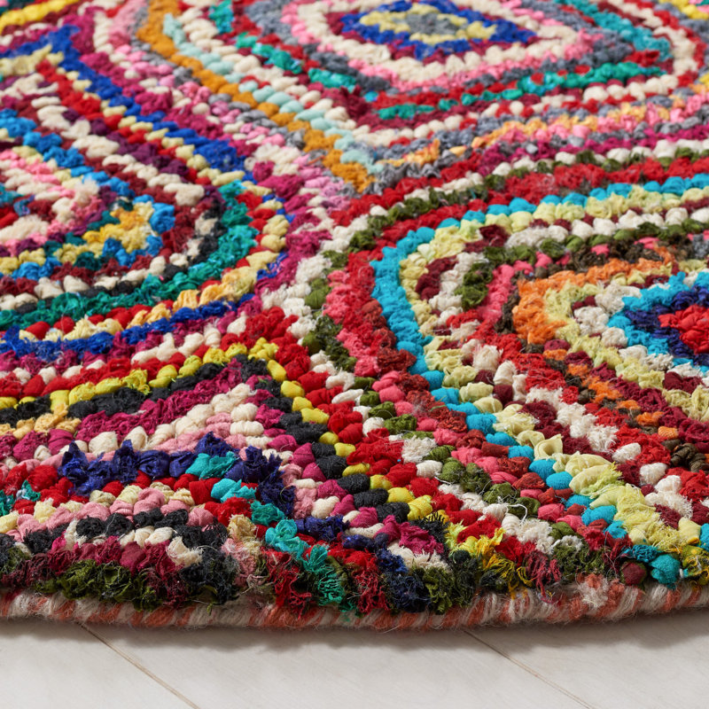 Tapis géométrique touffeté à la main Nantucket, Rond 6 pi