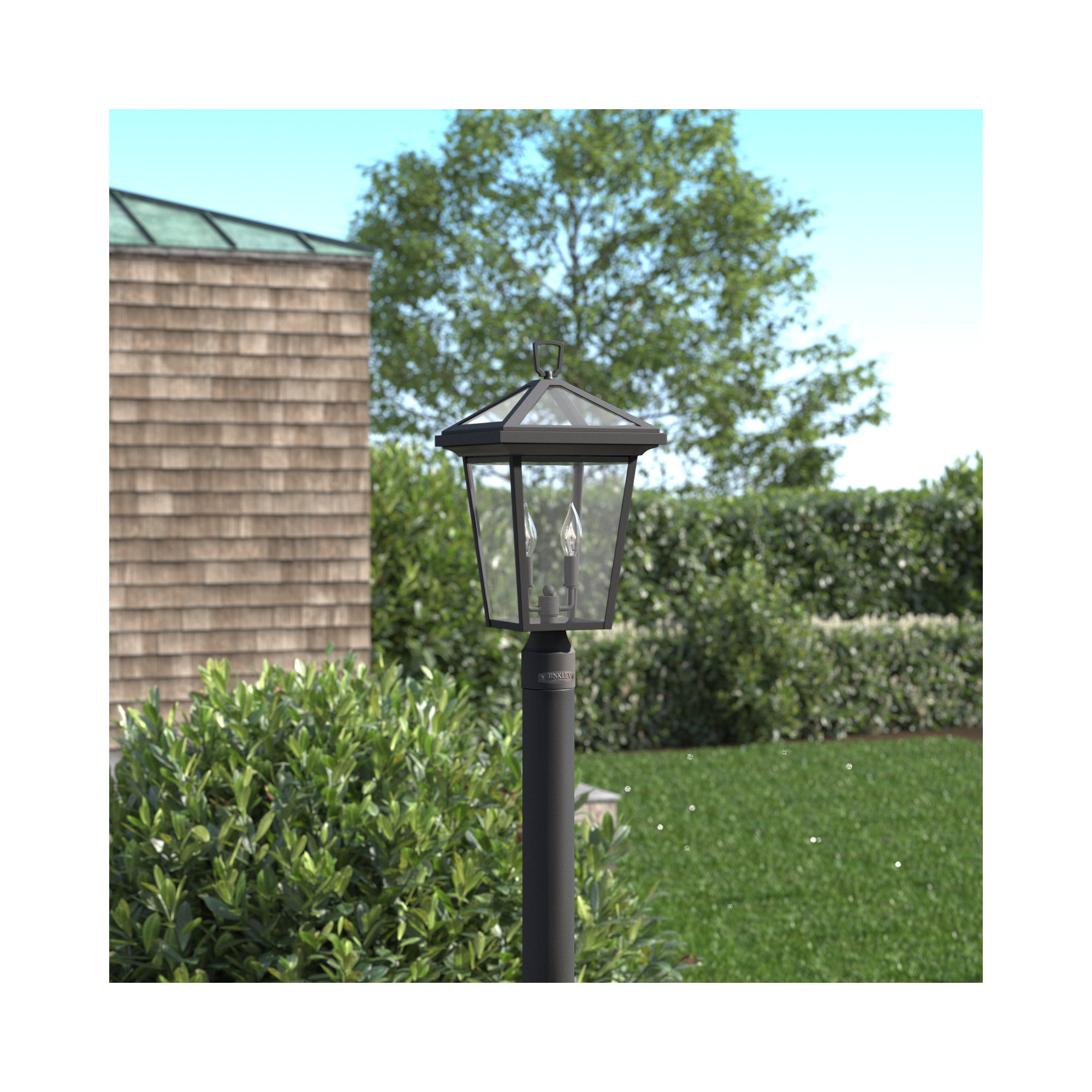 Lalla Transparent Metal Outdoor Lantern Head, Museum Black