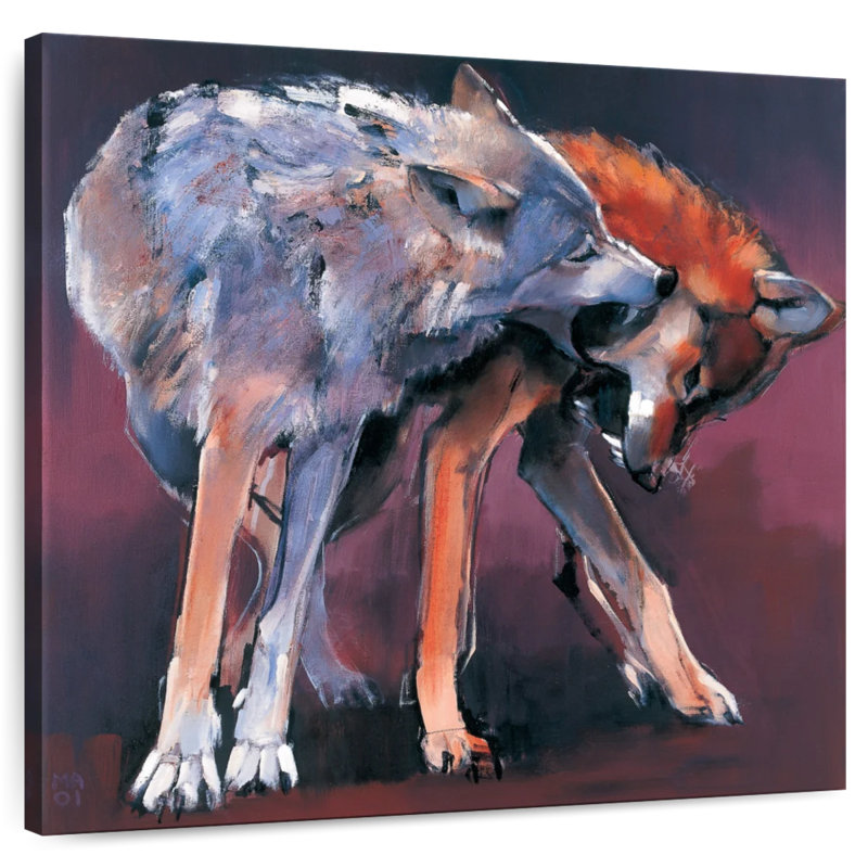 Crowle Two Wolves I, 10" H x 10" W