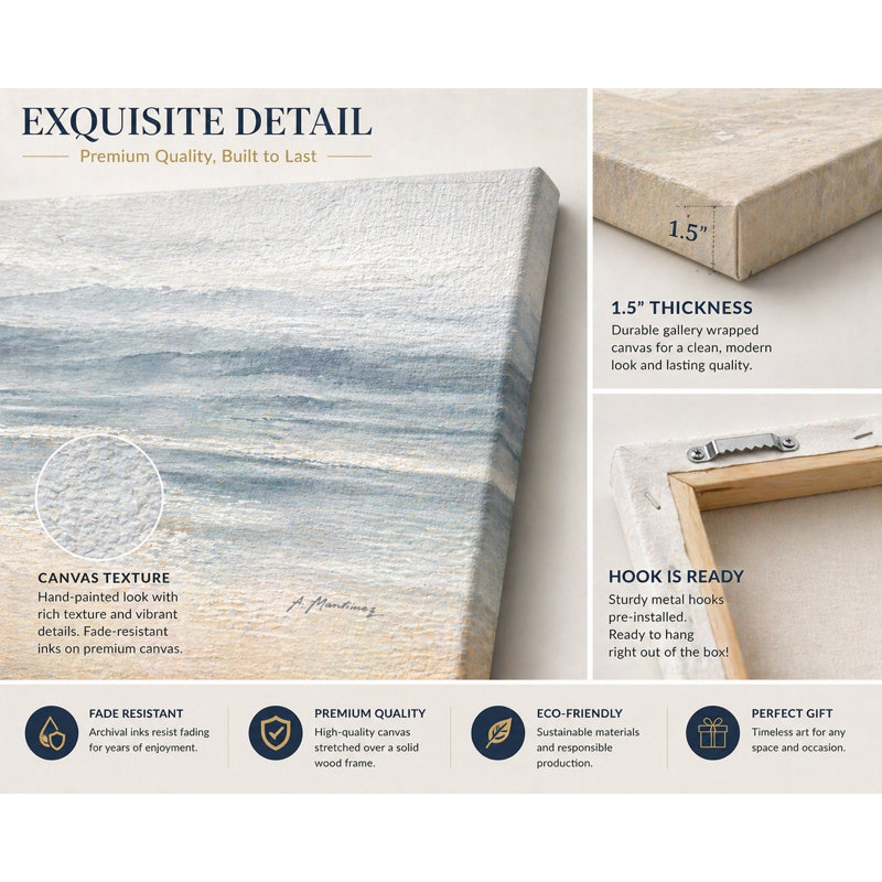 «Ocean Landscape», art mural sur toile tendue, H 20 po x l 40 po x P 1,5 po