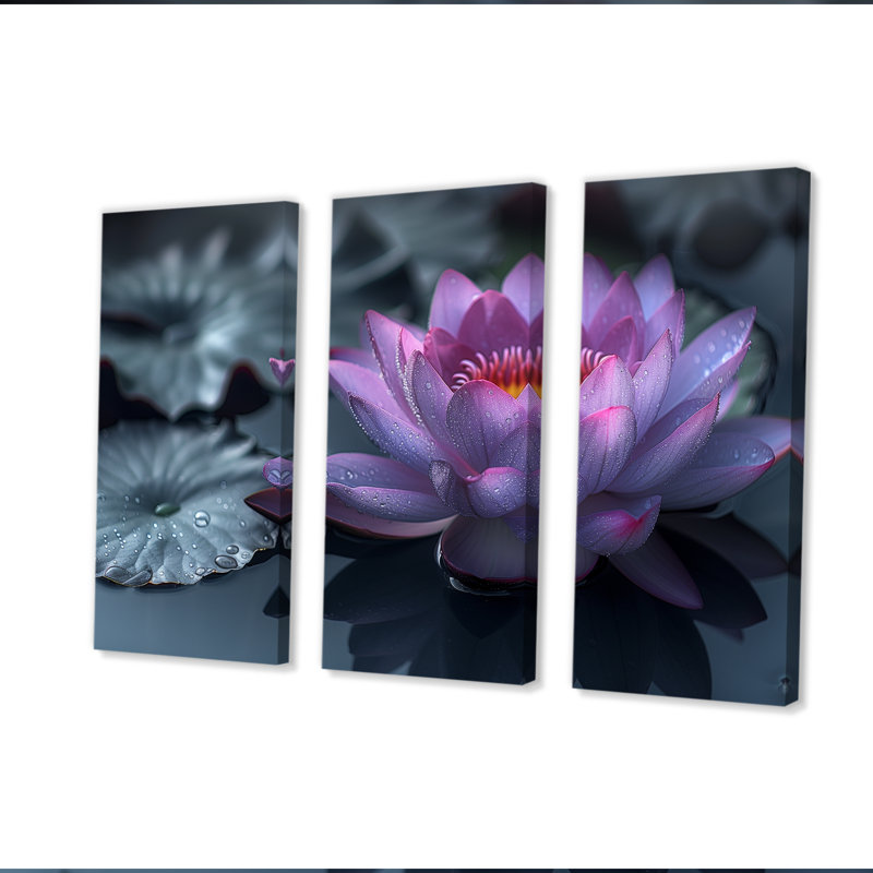 Aman - Ensemble de décoration murale Lotus, H 32 po x l 48 po x P 1 po