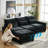 {New Arrived} 99.50 Inch 3-Seater Chenille Modular Sofa Set with Movable Ottoman,Free Combination-89612783