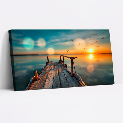«Sunset Dock», ensemble de 1 reproduction d'art sur toile tendue