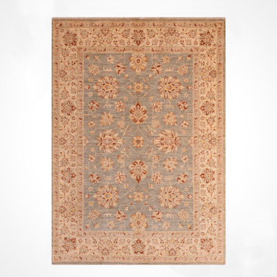 Tapis en laine et coton crème noué à la main Original Original