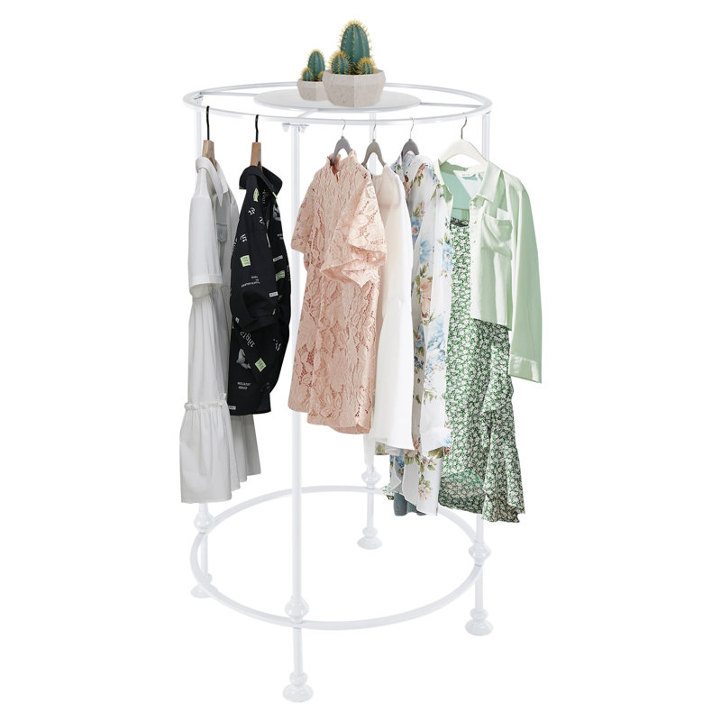 Kelmend 27.56'' W Metal Clothing Rack, White