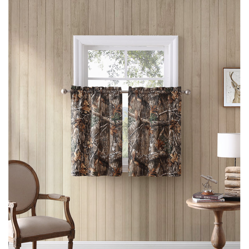 Camouflage Tailored Cafe Curtain, 58" W x 36" L