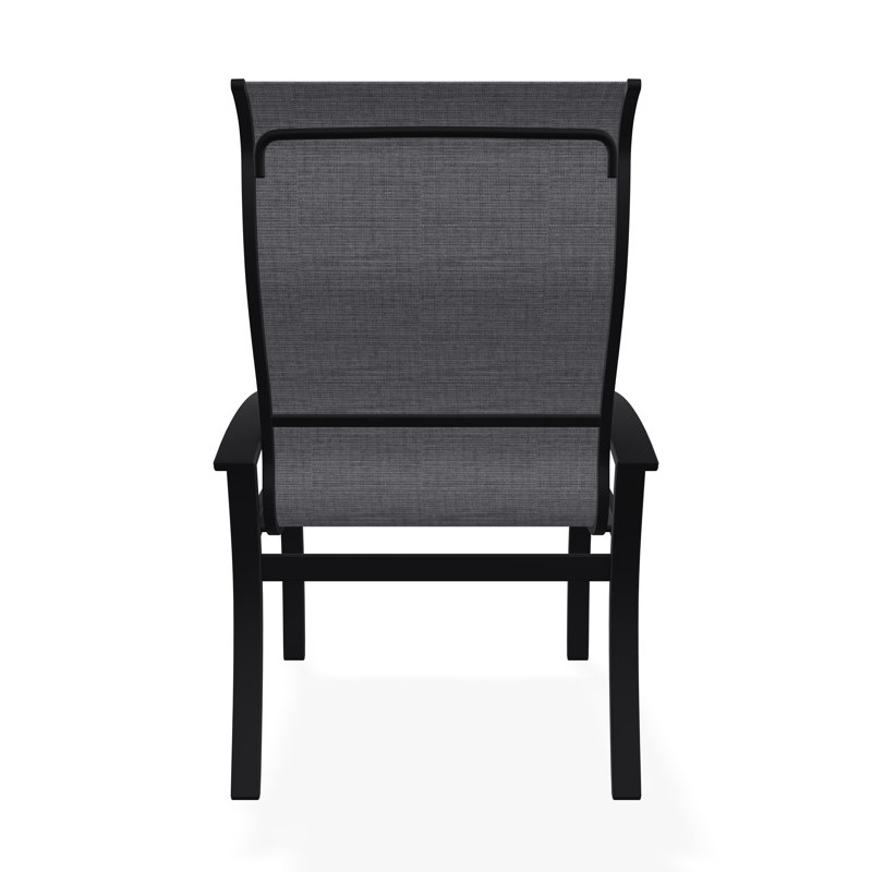 Belle Isle Outdoor Dining Armchair, Augustine Pewter, Black
