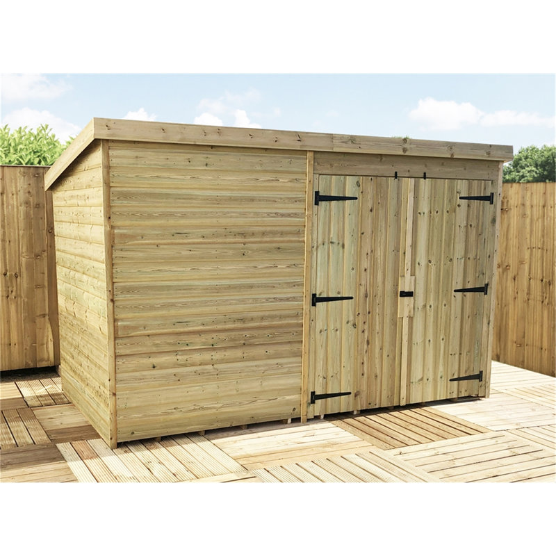 Scavotto 10 ft. W x 6 ft. D Solid Wood Garden Shed