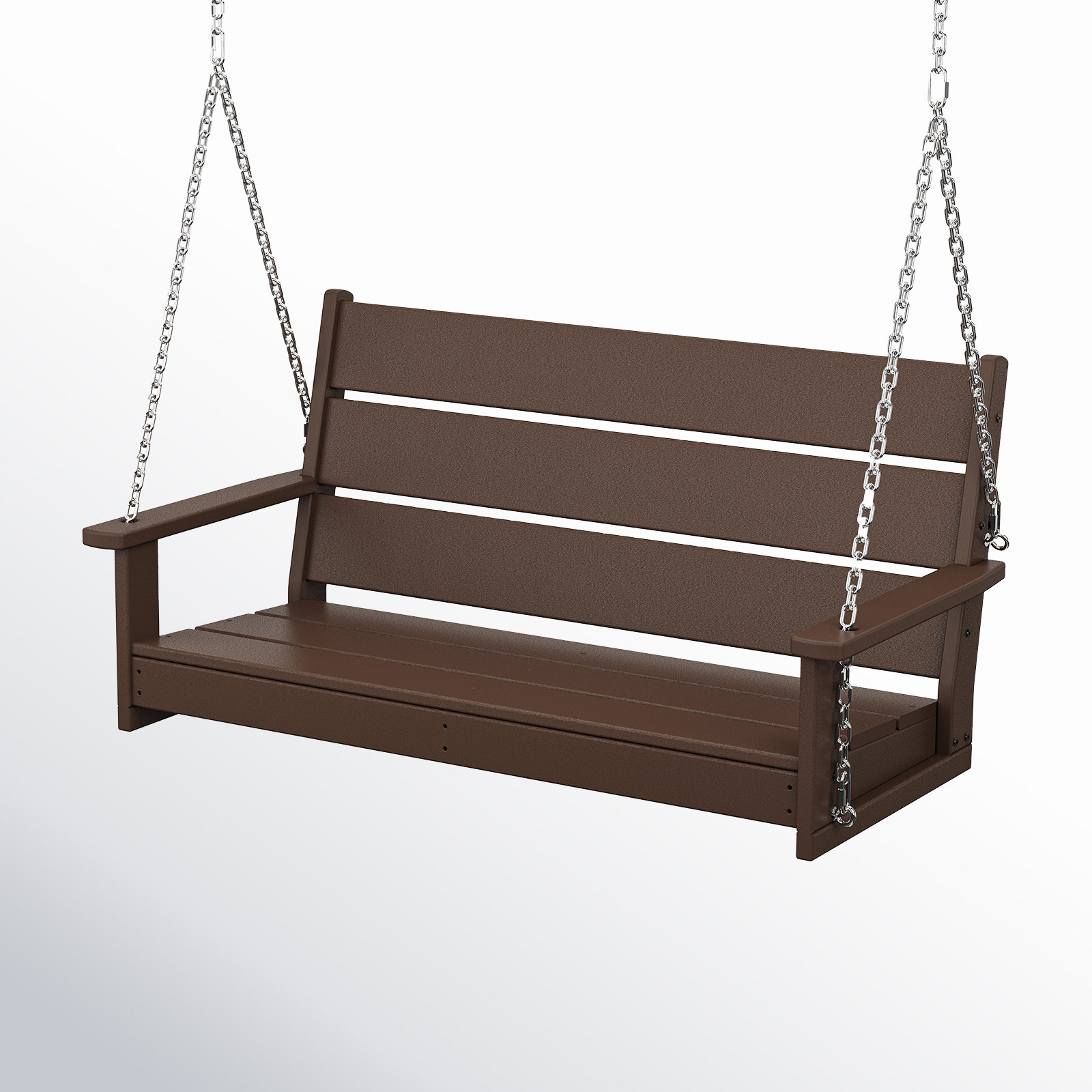 POLYWOOD Lakeside 2 Person Porch Swing, Mahogany