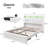 LED Bed Frame with 2 Drawers Pockets and Upholstered Wingback Headboard-99234378-99234377