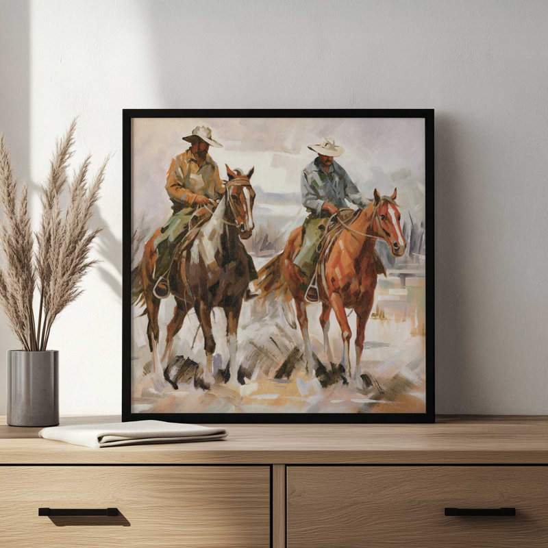 «Cattlemen» par White Ladder, reproduction d'art, Noir, Impression encadrée, L 12 po x H 12 po