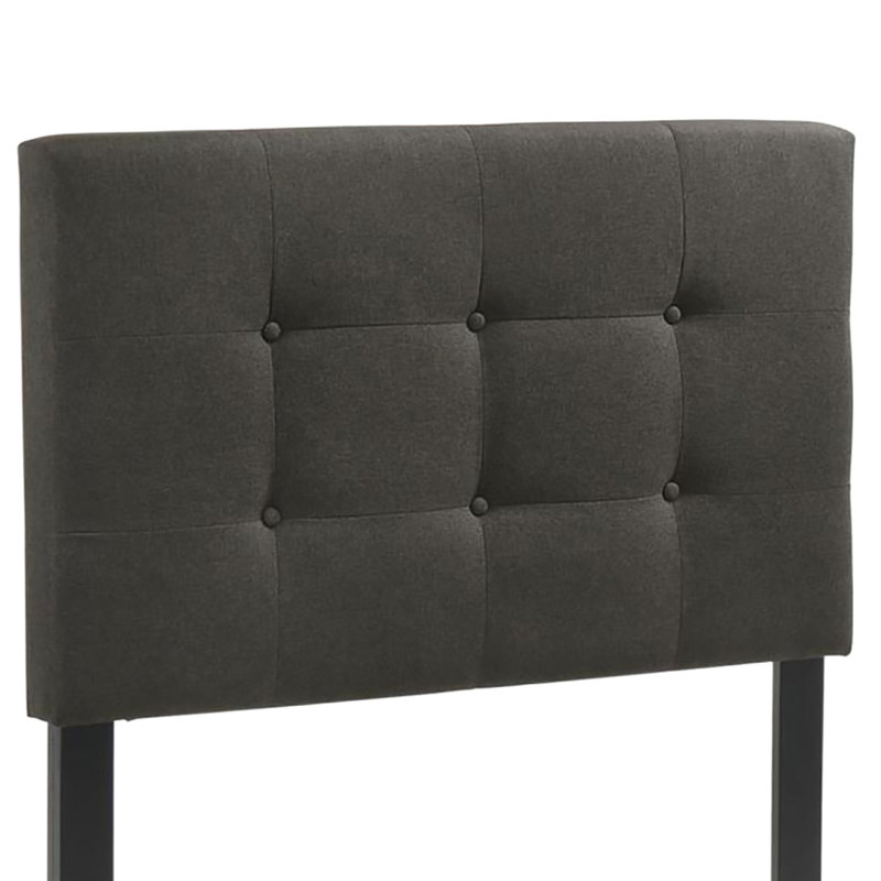 Confortable lit simple à panneau gris anthracite avec tête de lit et lit d'apparence moderne, offrant une expérience de chambre confortable