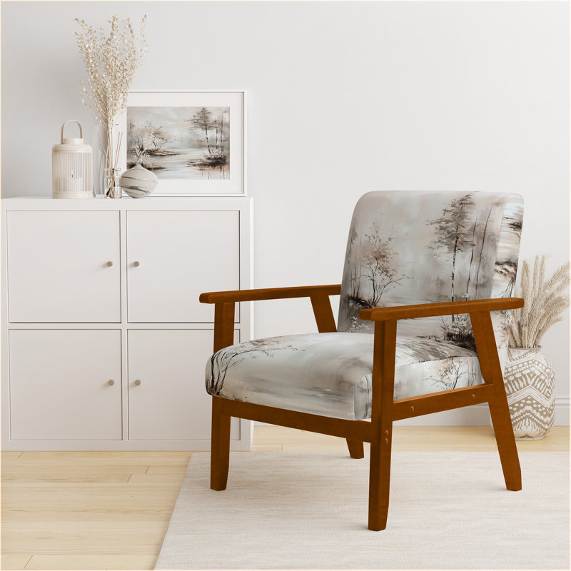 Chaise rembourrée Forest - fauteuil Winter Dream, Accoudoirs carrés bruns