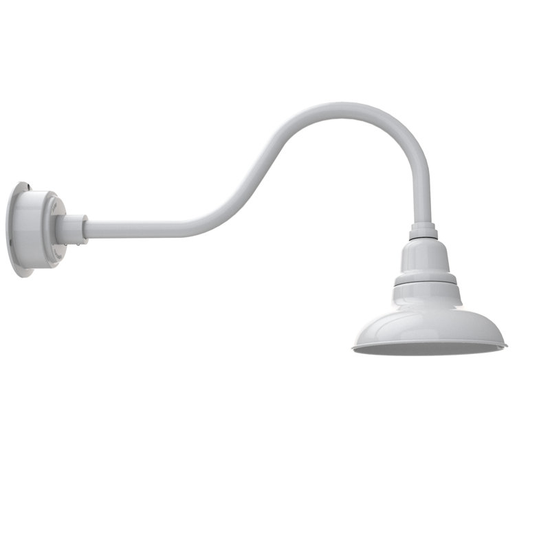Luminaire de grange d’extérieur à del Idella, Blanc, H 16 po x l 8 po x P 32 po