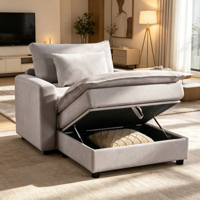 Fauteuil moelleux et demi avec repose-pieds de 46 po de largeur
