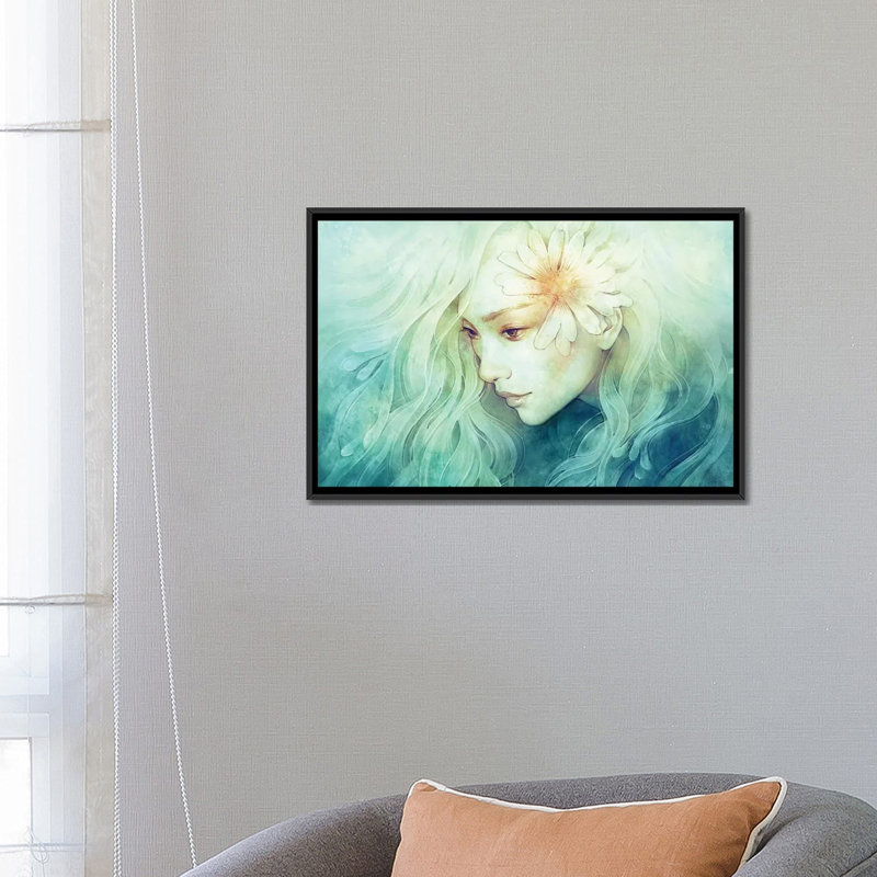 Avril, reproduction d’art sur toile tendue, H 18 po x l 26 po x P 1,5 po, Toile avec cadre flottant noir, Pas de tapis