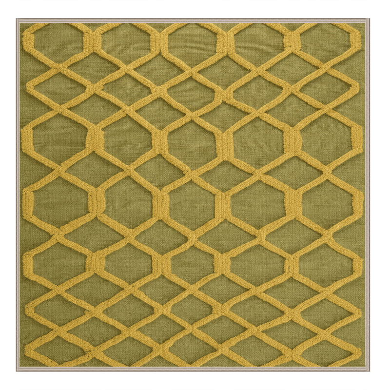 Tapis brun treillis lavable à la machine, Carré 4 pi