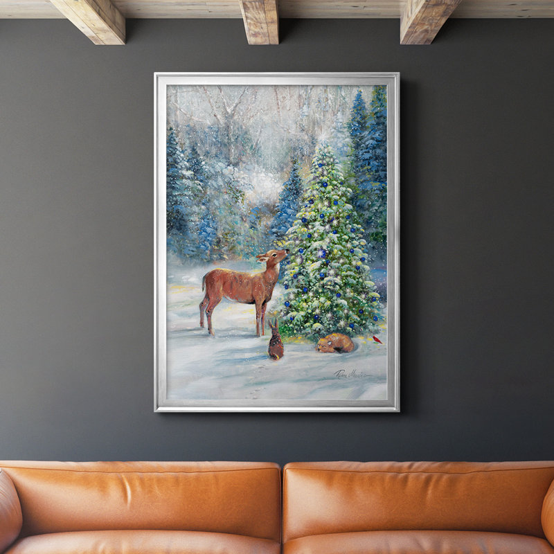 «Winter Gathering», reproduction encadrée de qualité supérieure - prête à être accrochée, H 42,5 po x l 30,5 po x P 1 po