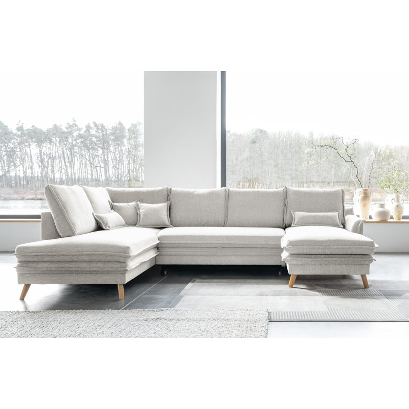 Charming Charlie Limited 8 Seater Sofa Bed, Left facing, Beige