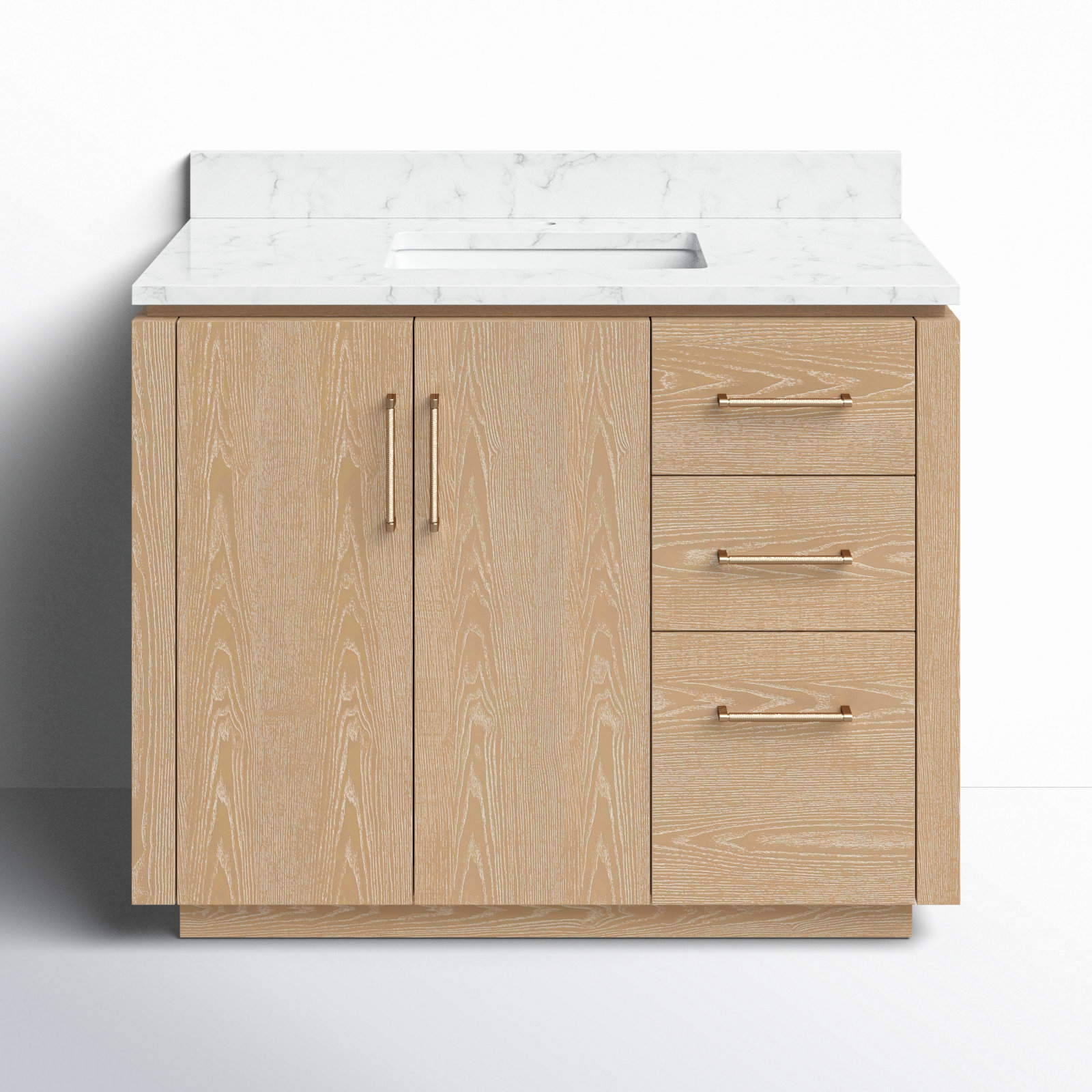 Cloverfield 42'' Single Bathroom Vanity, Gold, Washed Ash Gray