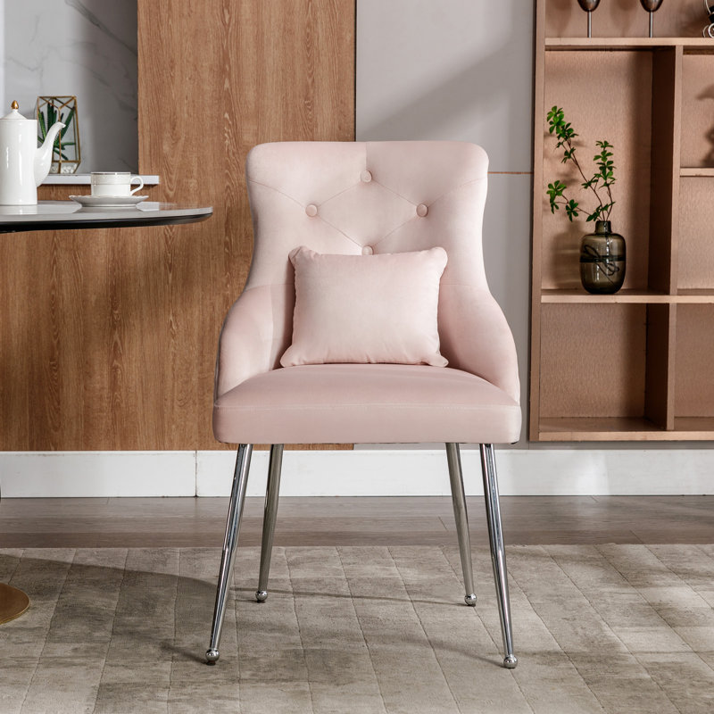 49cm H Metal Side Chair in Pink