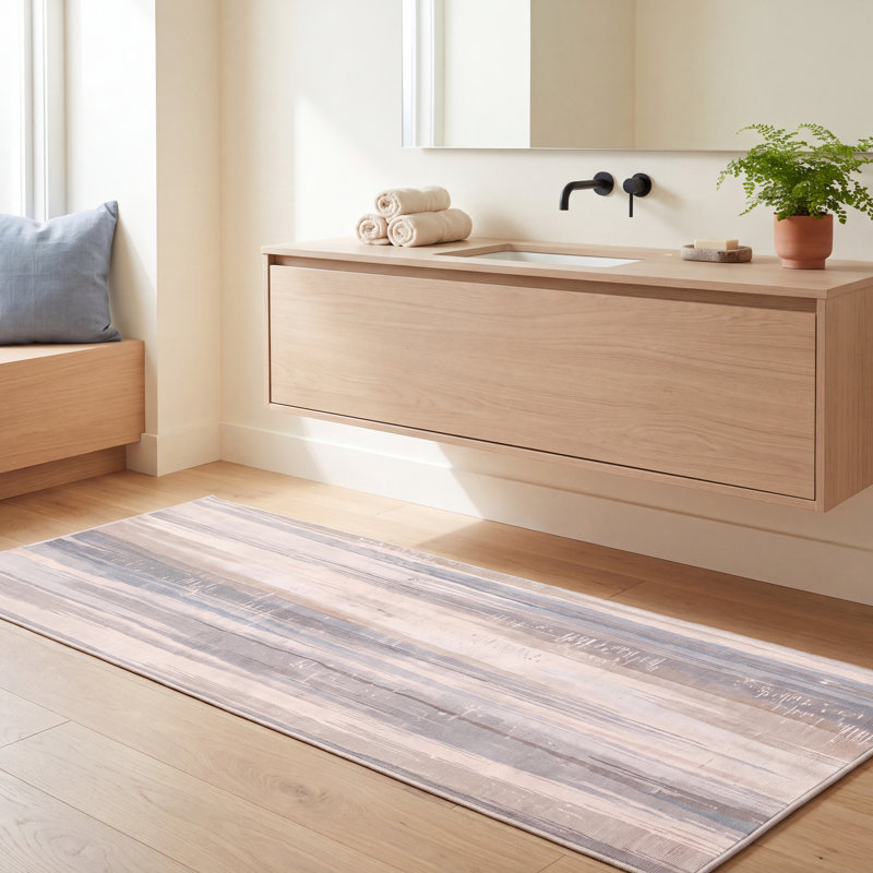 Tapis Mesa moderne à l'aspect vieilli, motif aquarelle abstrait bleu, gris et beige, lavable à la machine, antidérapant, à poils courts, pour l'intérieur et l'extérieur, adapté aux animaux domestiques, idéal pour le salon, la chambre, la salle à manger, l'entrée, le couloir ou le bureau.