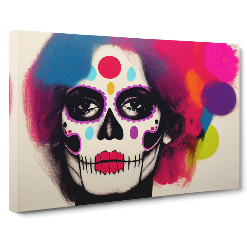 Sugar Skull Woman Vol.4 - Wrapped Canvas, 35cm H x 50cm W x 3cm D