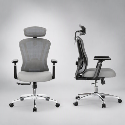 Ergonomic High Back Office Chair with Adjustable Seat Depth, 3D Armrests, and Headrest for Comfortable Home Study and Work