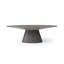 95" Grey Rounded Solid Wood Pedestal Base Dining Table
