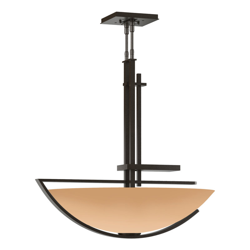 Ondrian 3 - Light Unique/Statement Bowl Pendant, Sand, Oil Rubbed Bronze